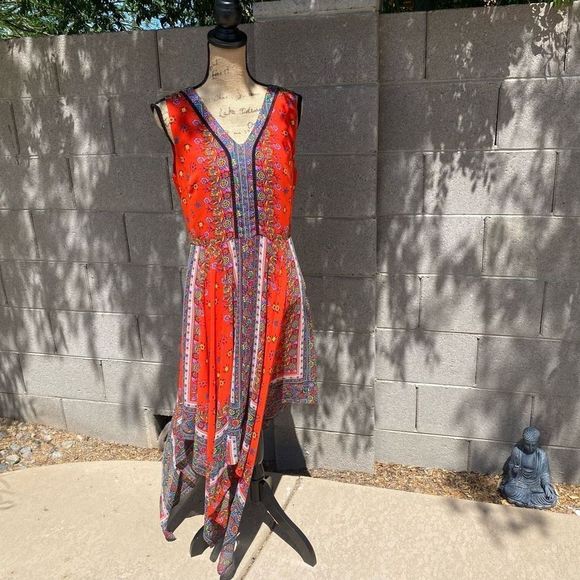 Nanette Lepore Midi Dress Red Sleeveless Woman’s Sz 10 - Picture 12 of 13